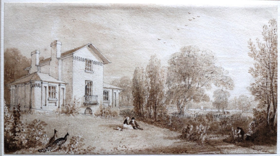 W. Havell c. 1814 pencil and brown wash Sandycombe Lodge